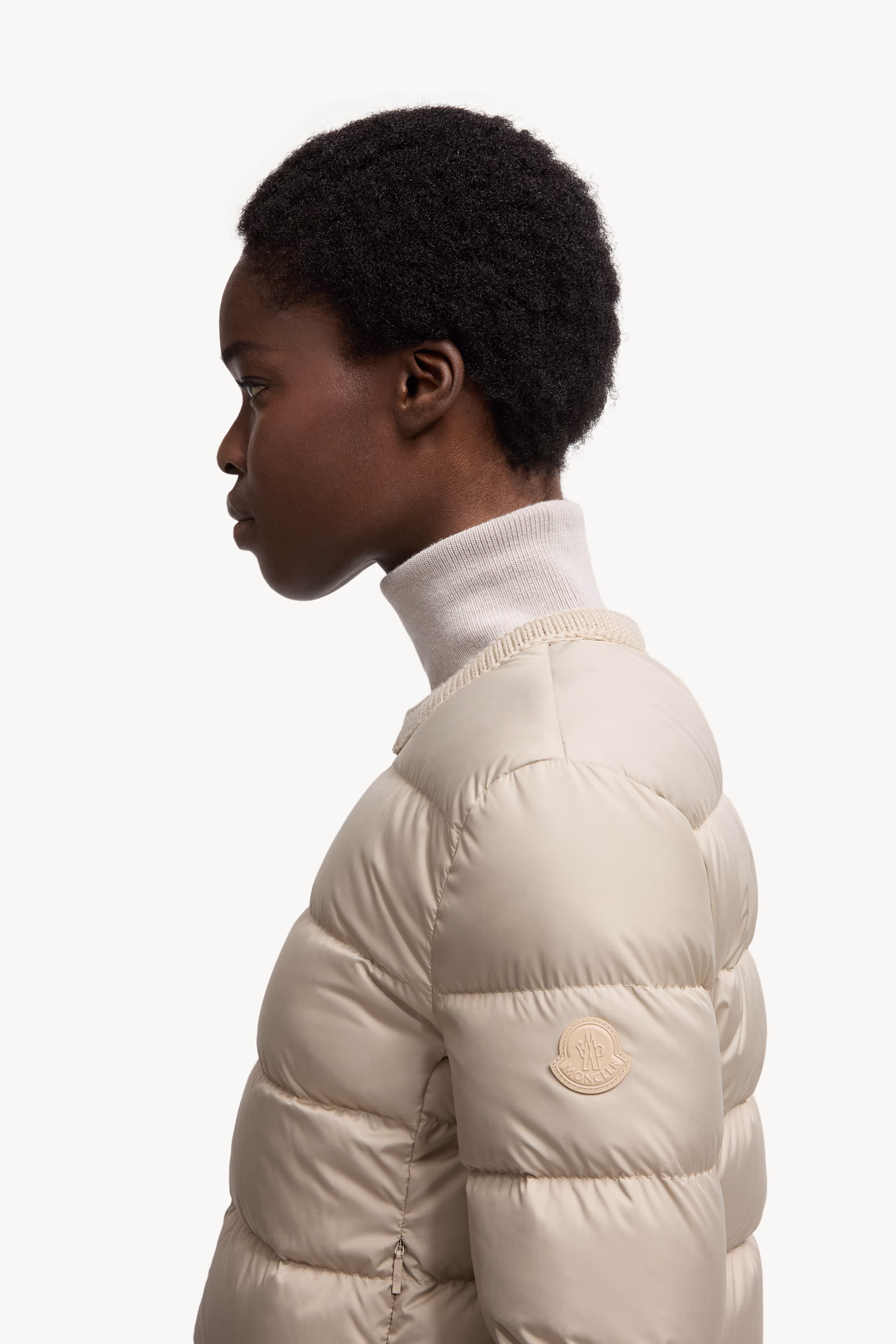 Mauvezin Wool-Trimmed Short Down Jacket Women Beige Moncler 4